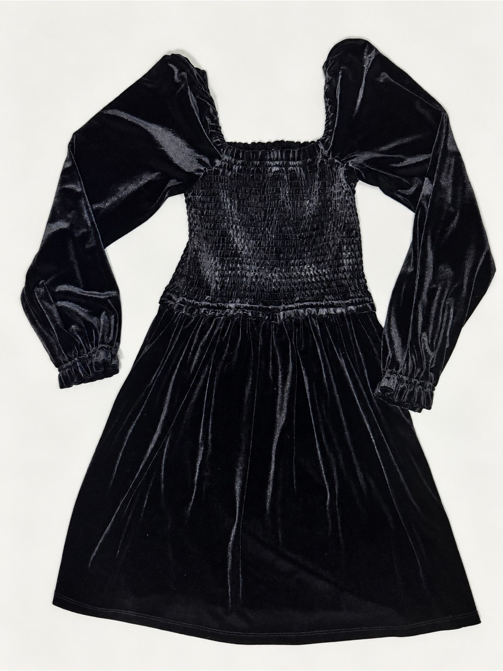Black Velvet Long sleeve Dress